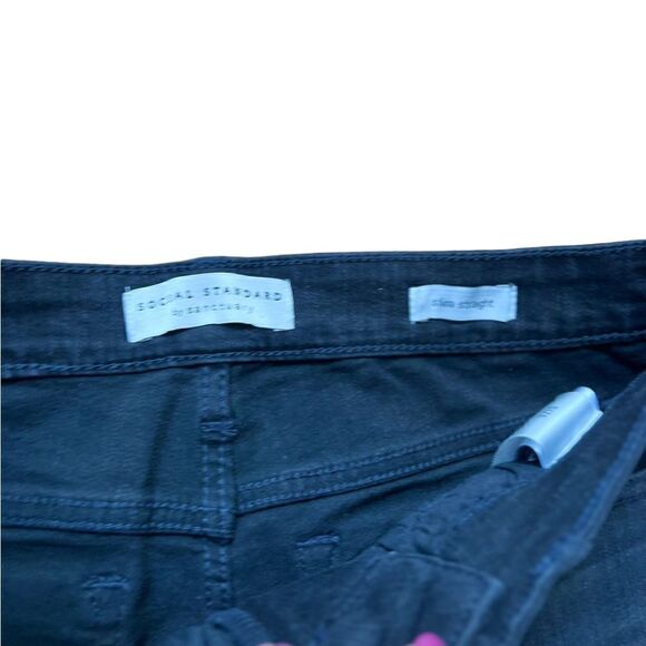 Social Standard by Sanctuary Women's Slim Straight Jean Black Size 8 - Picture 4 of 6